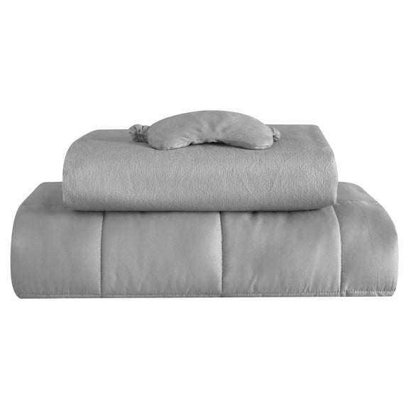 Well Being 3 Piece Weighted Blanket Set - Includes 20 LB Weighted Blanket, Duvet Cover and Eyemask