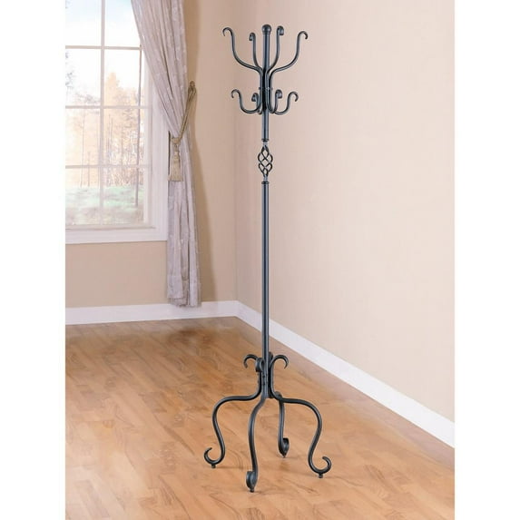 Well-Designed Metal Coat Rack , Black