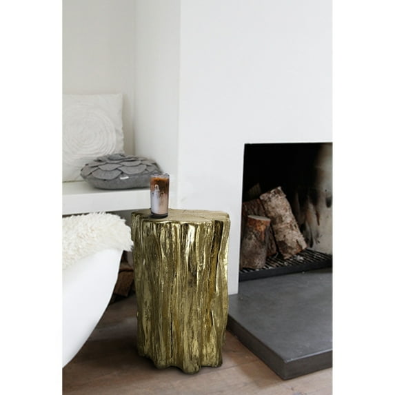 Well Designed Nature Inspired Tree Trunk Stool Gold - Saltoro Sherpi