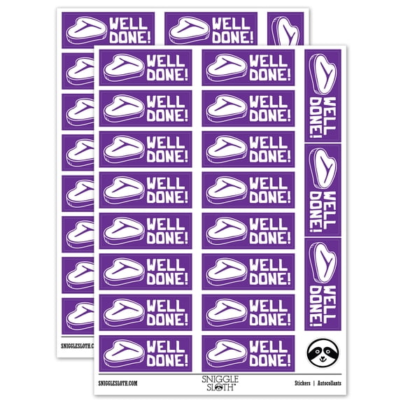 Well Done Steak Teacher Student School Sticker Set - Purple - Gloss Finish - 2.00" Large
