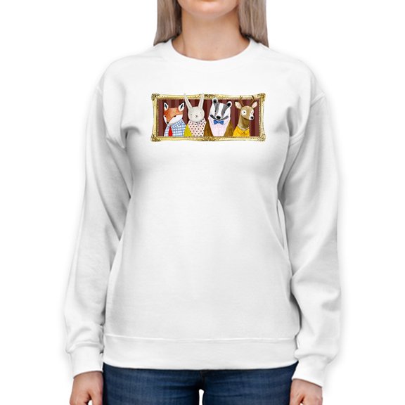 Well Dressed Animals Portrait Sweatshirt Women -Victoria Borges Designs, Female Large