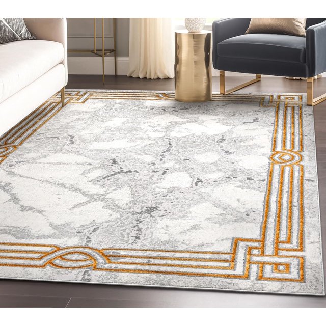 Well Fairmont Collection Huntington Grey Gold & Ivory Marble Border