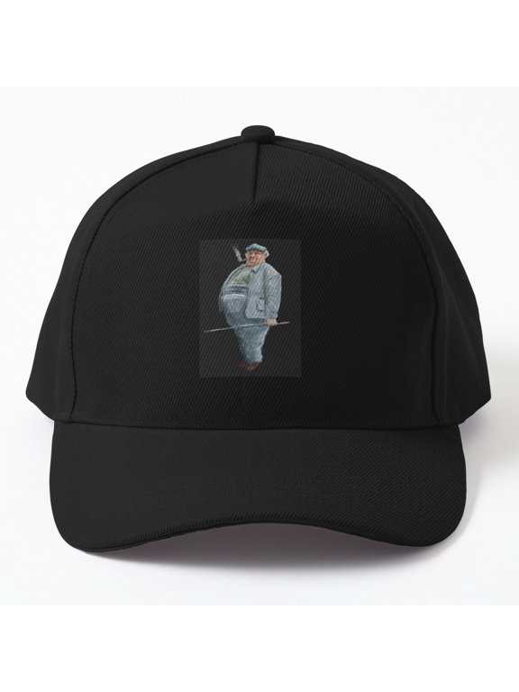 Well-Fed Elderly Man Baseball Hat, Senior Character Graphic Design, Classic Cap