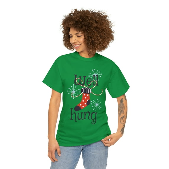 Well Hung Christmas Festive Holiday Streetwear Unisex Heavy Cotton T-Shirt