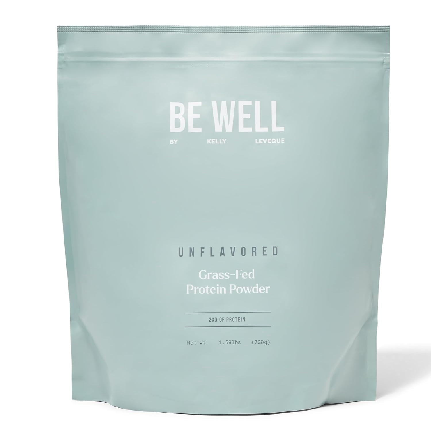 Be Well by Kelly Unflavored Grass-Fed Beef Protein Powder, 23G of Protein & Zero Carbs (1 Ingredient, 30 Servings) 9 Amino Acids + 3 BCAAs No Soy, No Dairy, Stevia-Free, No Sugar Added 1.59lb 720g