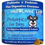 Well Loved Probiotics for Dogs Digestive Health Soft Chews, Chicken Flavor, 120 Count