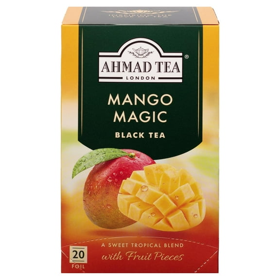 Well Luck Co Ahmad Mango Magic Black Tea with Fruite Pieces, 1.4 oz