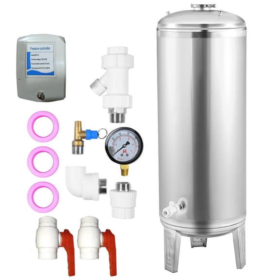 Well Pressure Tank, Stainless Steel Water Pressure Tank 200 L, Pressurized Container for Home Farm Garden Kitchen and Staircase Use