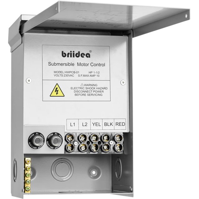 Well Pump Control Box, Briidea Control Box for 1.5 HP 230 Volt Deep