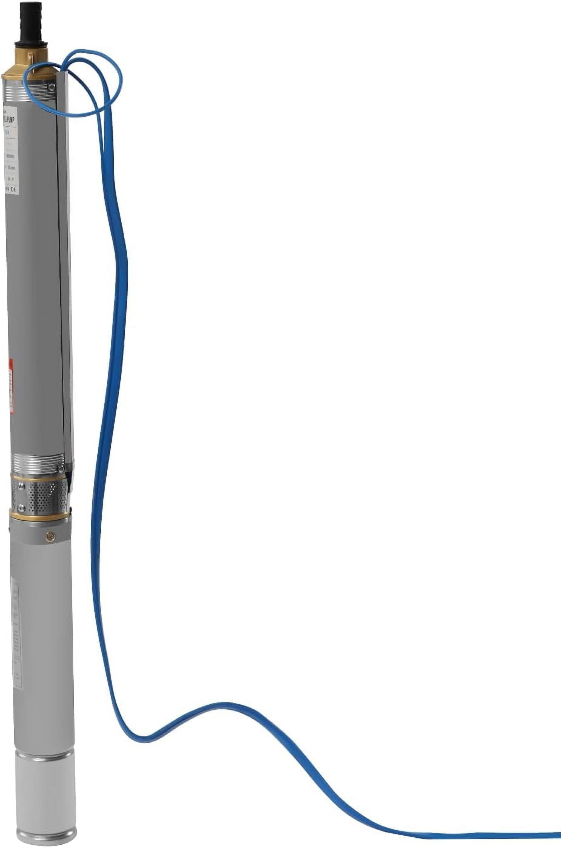 Well Pump Submersible Pump, 3" OD Pipe 110V/60HZ 0.37KW 0.5HP Stainless Steel Submersible Well Pump, 1" Outlet Submersible Bore Pump with Control Box for Agriculture Industrial Garden Home