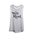 thumbnail image 1 of Well Read Women's Fashion Sleeveless Muscle Workout Yoga Tank Top Sport Grey Small, 1 of 3