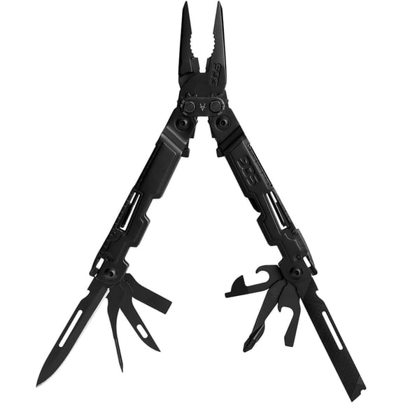 Well-Rounded One-Handed Lightweight Daily Pocketable Stainless Steel Multi-Tool for Backcountry| 18 Tools, Black