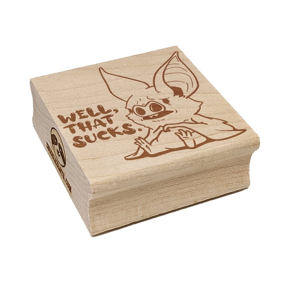 Well That Sucks Vampire Bat Cute Square Rubber Stamp Stamping Scrapbooking Crafting - Small 1.25in