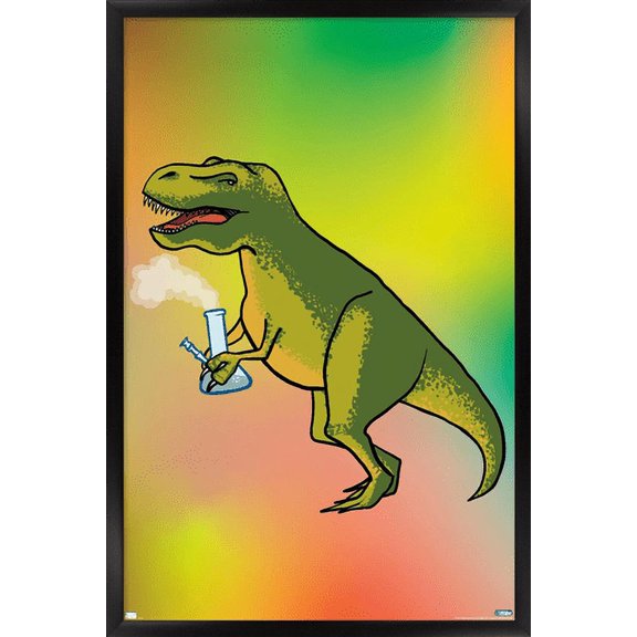 Well This Is Awkward - Dino Bong Wall Poster, 22.375" x 34" Framed