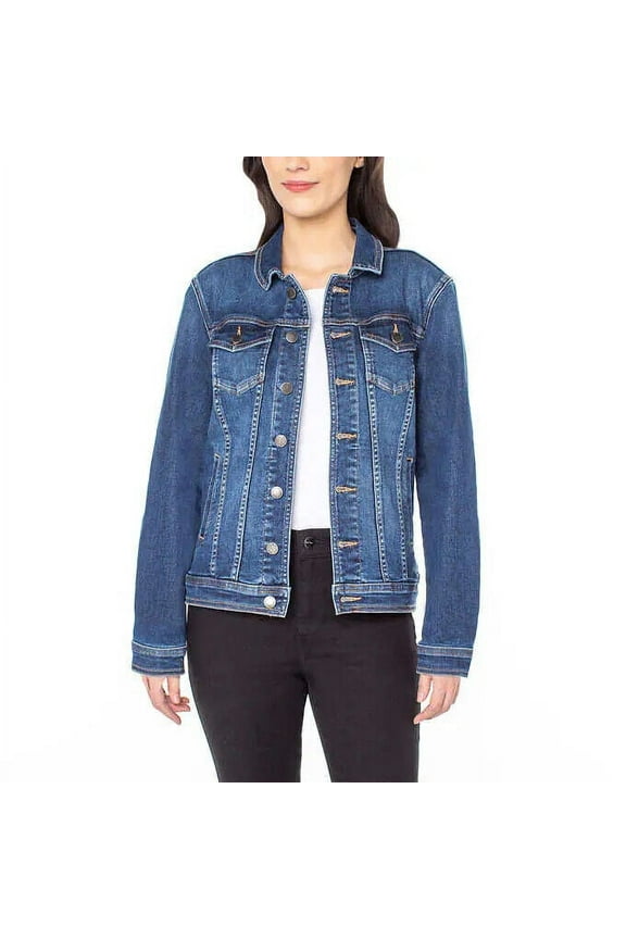Ladies' Denim Jacket, Dark Blue Medium