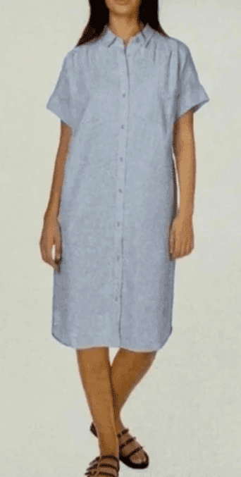well worn women's linen blend dress Well Worn Dresses | Well Worn Shirt Dress Womens Large Black Linen Blend Button Front Pockets | Color: Black | Size: L