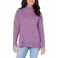 thumbnail image 1 of Well Worn Ladies' Size X-Large Mock Neck Hi-Low Nep Yarn Sweater, Purple, 1 of 4