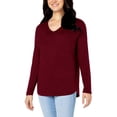 thumbnail image 1 of Well Worn Ladies' V-Neck Long Sleeve Top - Red XXL, 1 of 5