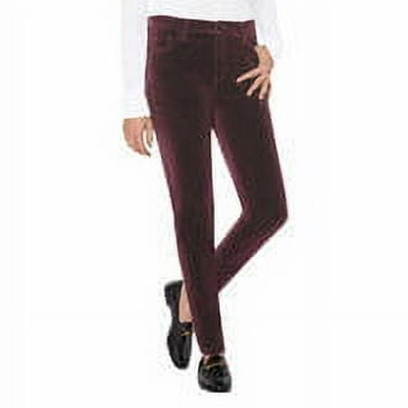 Well Worn Ladies' Velvet Pants (Purple, 16/36)
