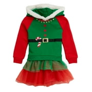 Well Worn - Little Elf Hood - Toddler Girls - Baby & Toddler Funny Ugly Christmas Sweater Dress - Holiday Gift Ideas