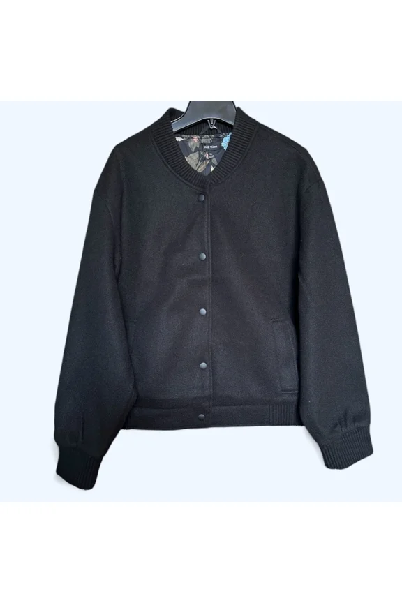 Women's Bomber Style Jacket, Black, XS