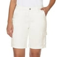 thumbnail image 1 of Well Worn Women's Cargo Bermuda High Rise Short, White, 10, 1 of 4