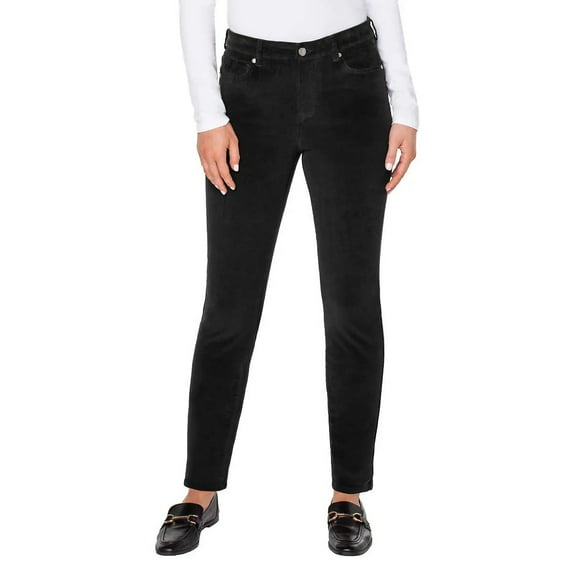 Well Worn Women's High Rise Corduroy Skinny Pant (Black, 10/30)