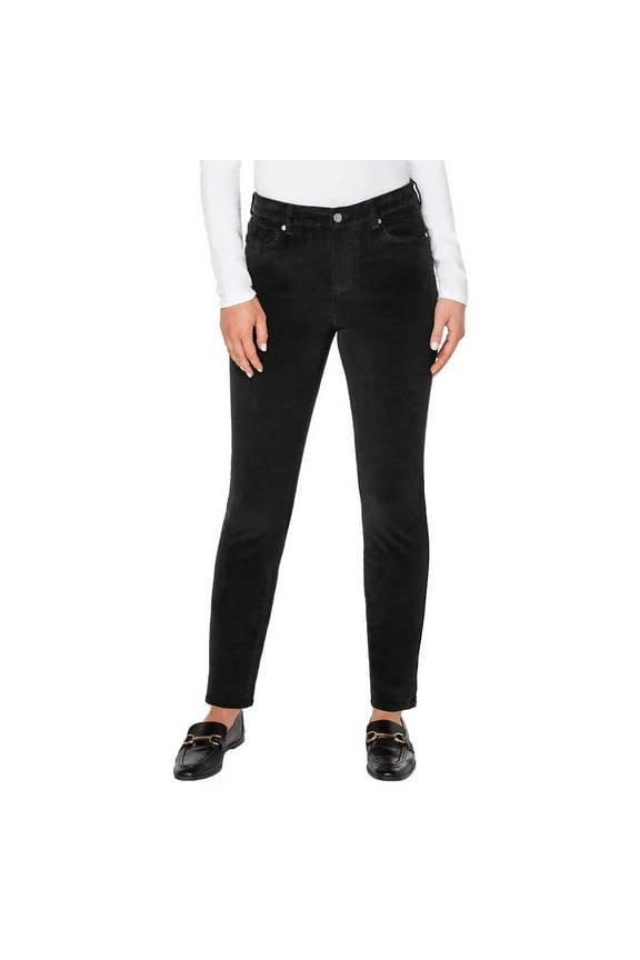 Women's High Rise Corduroy Skinny Pant (Black, 10/30)