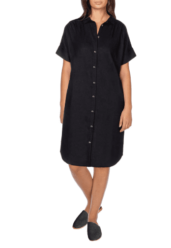 chinese dress ladies The Aletta Dress in Green Spot Linen – Percy Langley main image 1