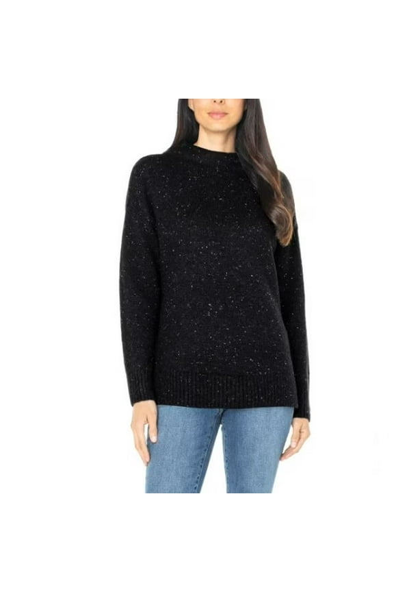 Women's Soft Stretch Nep Yarn Sweater Black M