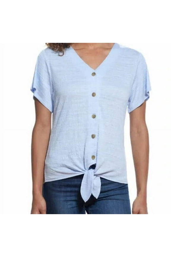 Well Worn Women's V-Neck Top (Green, Large)