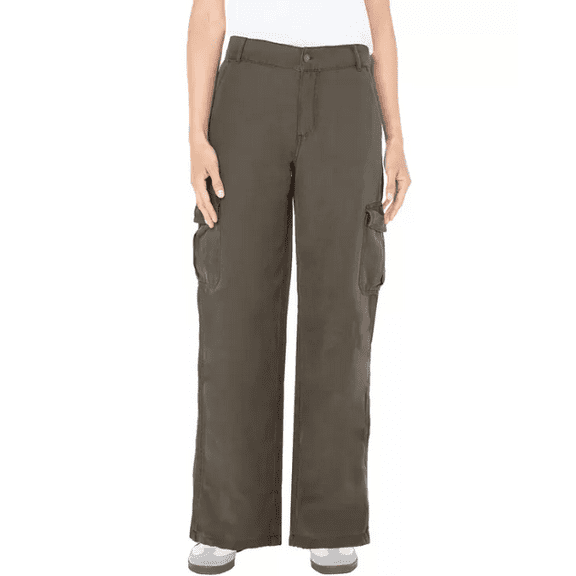 Well Worn Women's Wide Leg Comfort Cargo Pants Green 16/36