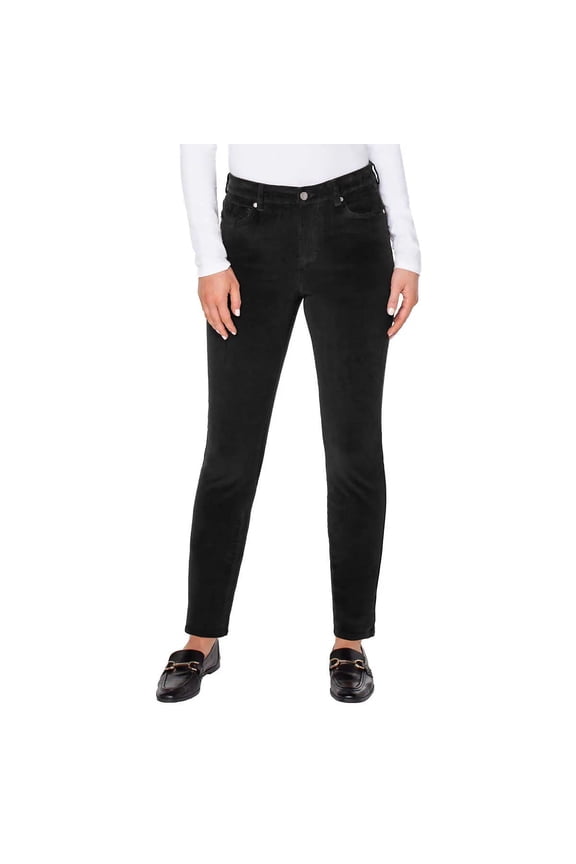 Womens High Rise Corduroy Skinny Pant Black 12/32