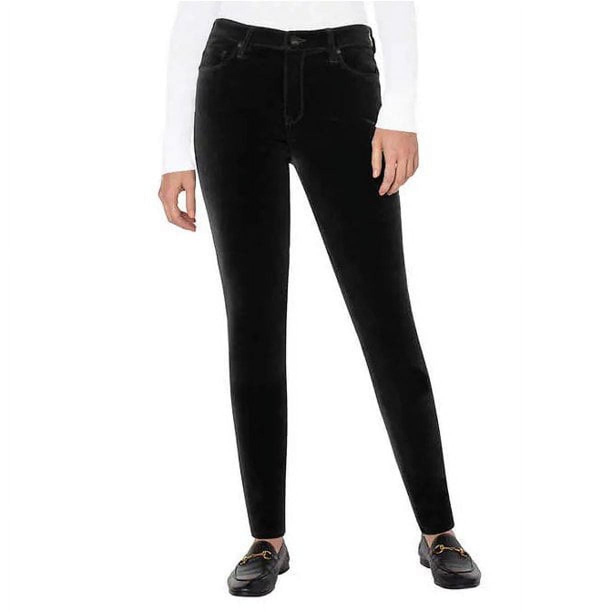 Well Worn Womens High Rise Luxe Velvet Tapered Pant Black 6/28 