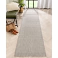 thumbnail image 1 of Well Woven 3' x 10' Gray and Ivory Solid Print Outdoor Rug, 1 of 8