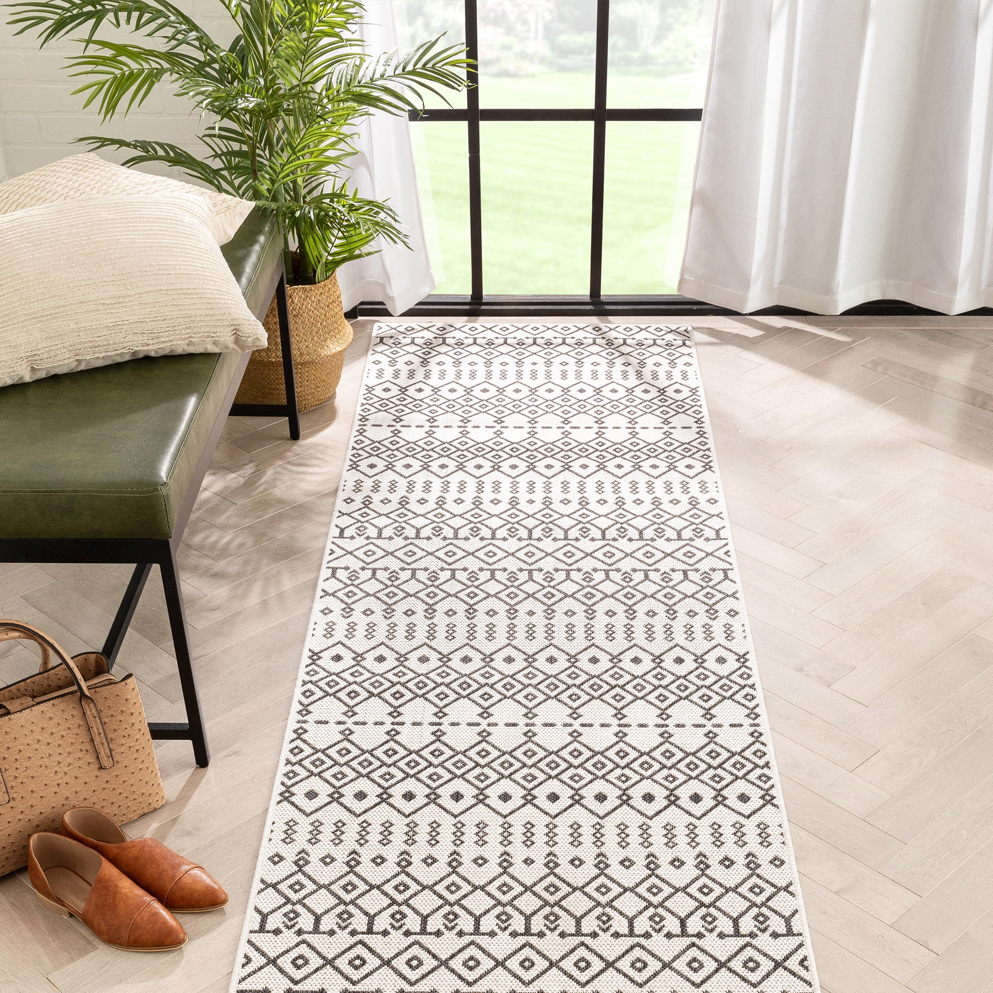 Well Woven 3' x 10' Ivory Outdoor Rug