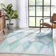 thumbnail image 1 of Well Woven 5' x 7' Blue Chevron Outdoor Rug, 1 of 7