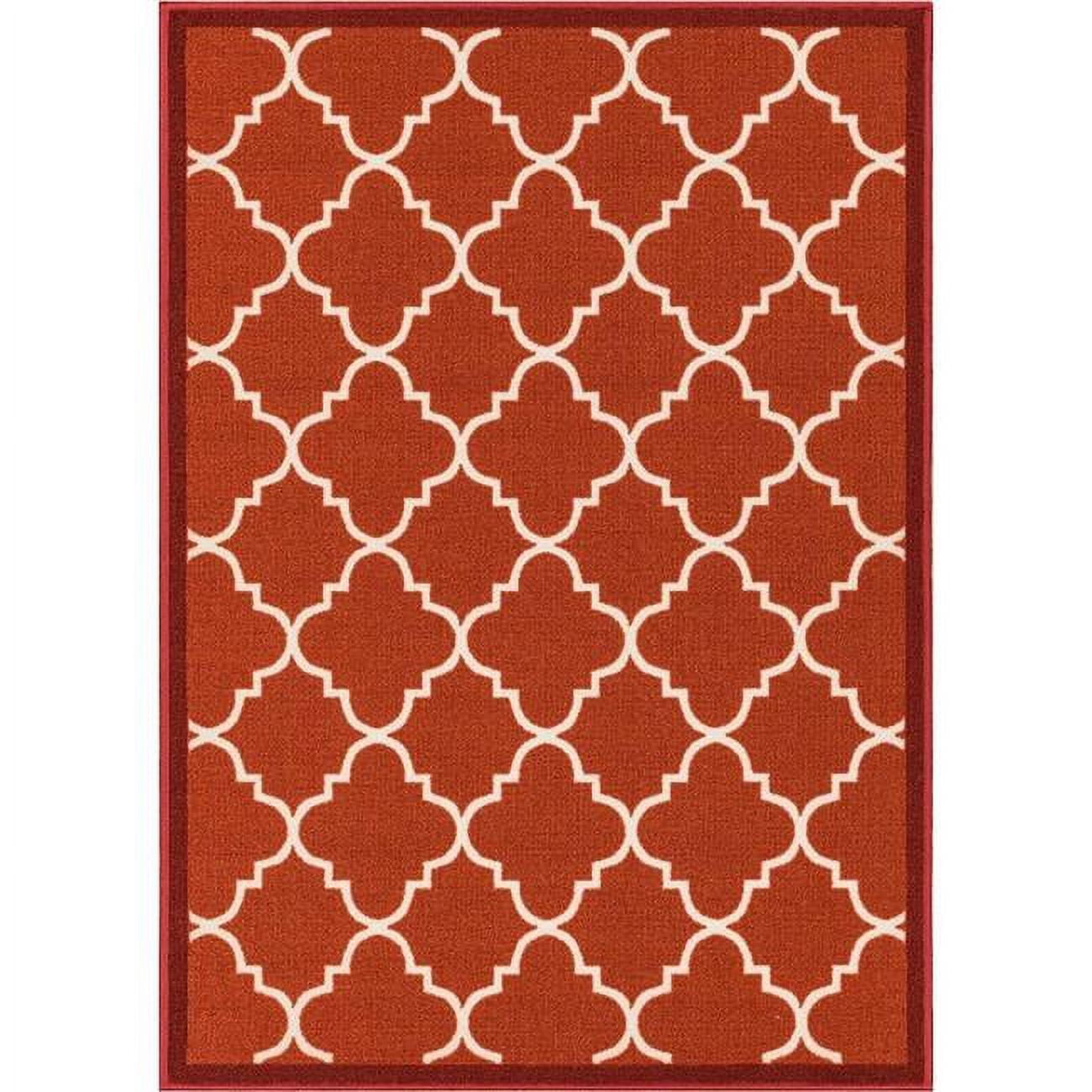 Well Woven 6510-2S Brooklyn Trellis Modern Non Slip Washable Rug, Red - 1 ft. 8 in. x 5 ft.