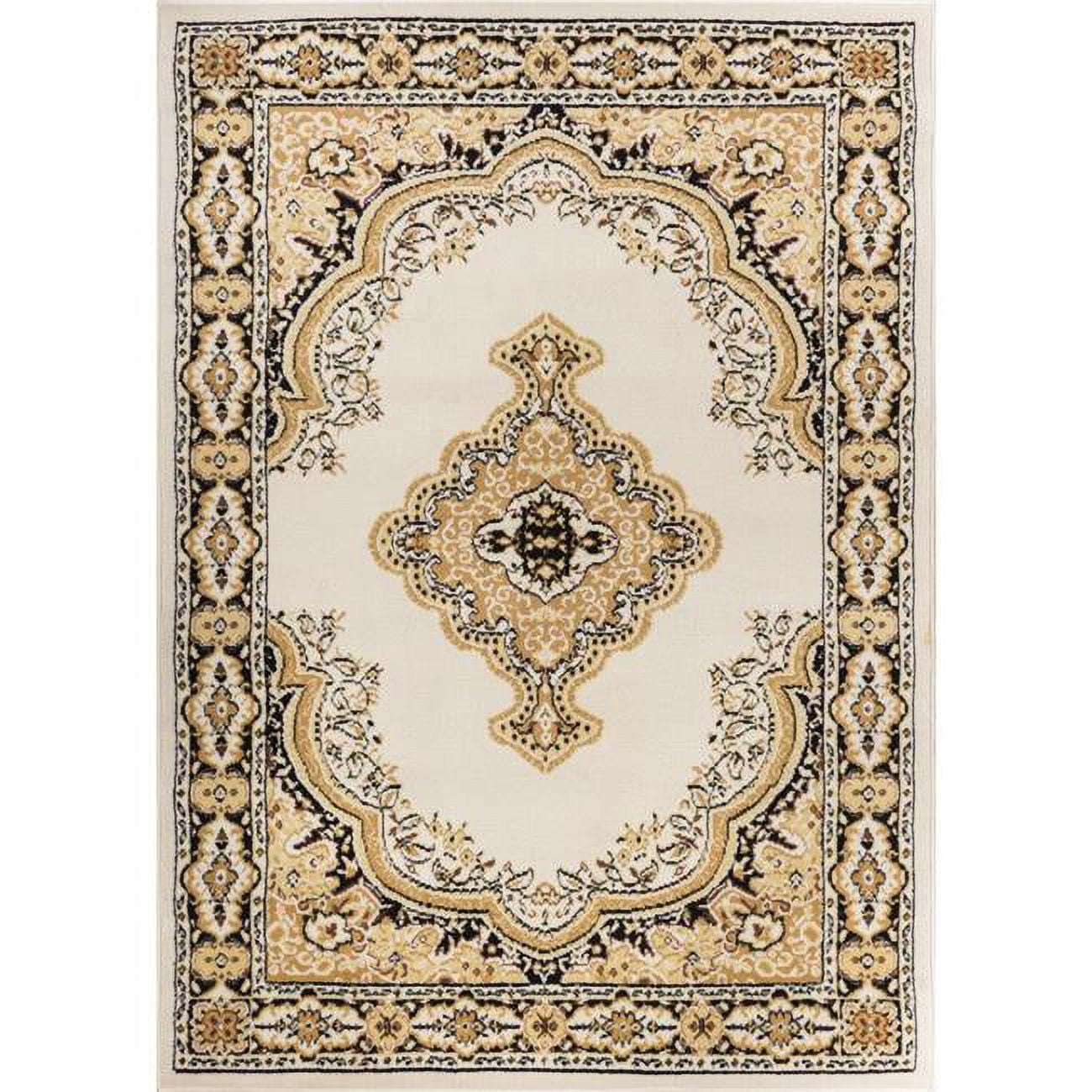 Well Woven 85728 Tehran Traditional Rug, Ivory - 9 ft. 3 in. x 12 ft. 6 in.