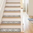 thumbnail image 1 of Well Woven 9" x 31" Stair Tread [Set of 7] Grey Diamond Brooklyn Trellis Geometric Flatwoven, 1 of 3