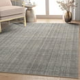 thumbnail image 1 of Well Woven Abstract Burst Modern Retro Plaid Flat-Weave Beige Anthracite 5'3" x 7'3" Area Rug, 1 of 7