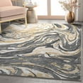 thumbnail image 1 of Well Woven Abstract Harmony Modern Stripes Pattern Gold Brown Flat-Weave Easy to Clean 5'3" x 7'3" Area Rug, 1 of 7
