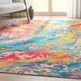 thumbnail image 1 of Well Woven Abstract Harmony Modern Stripes Pattern Multi Color Flat-Weave Easy to Clean 5'3" x 7'3" Area Rug, 1 of 7