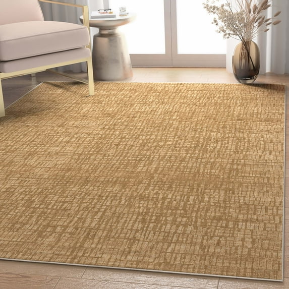 Well Woven Abstract Nightscape Modern Geometric Flat-Weave Yellow 7'7" x 9'10" Area Rug