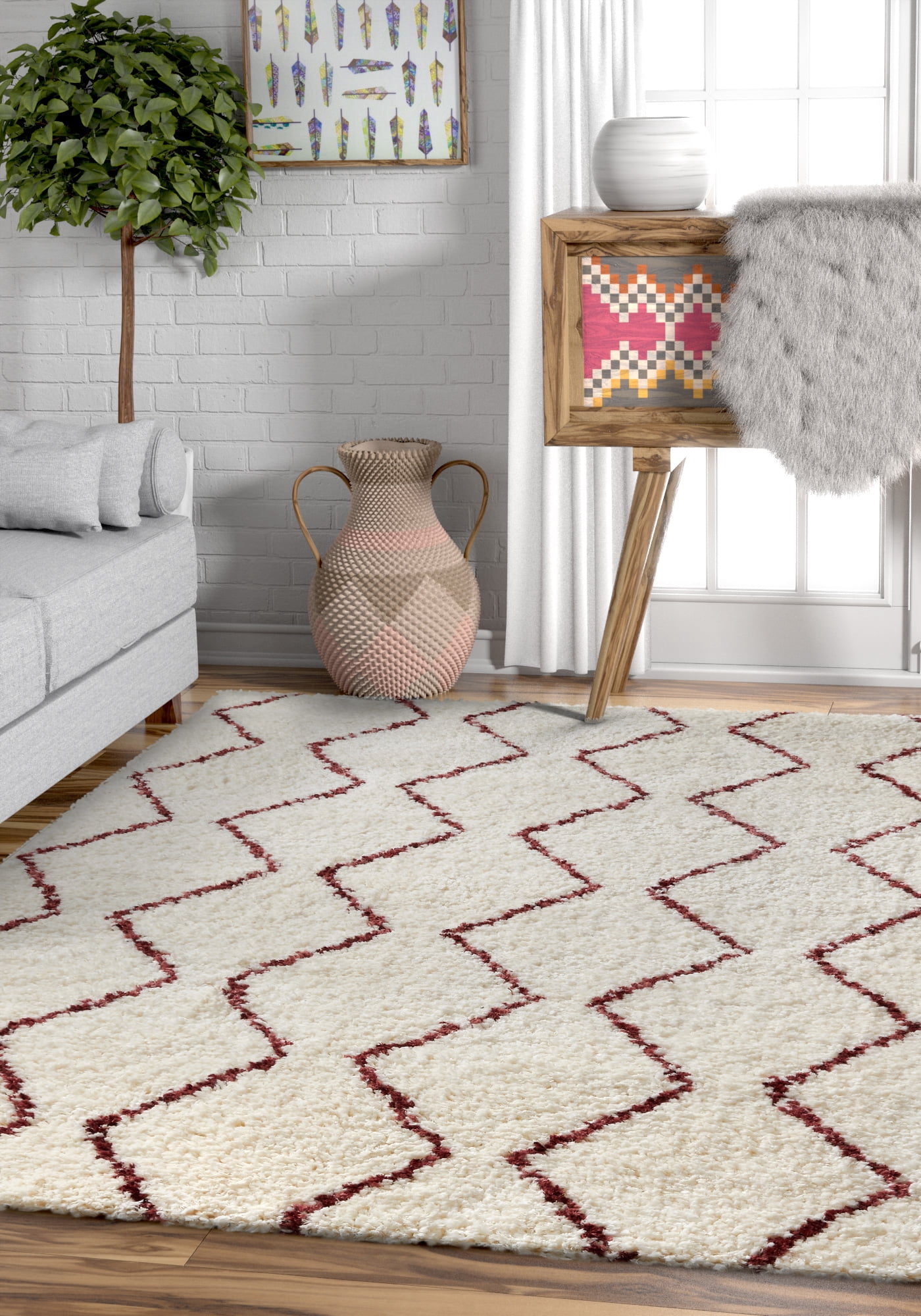 Well Woven Alana Soft Plush Moroccan Shag 4x5 (3'11'' x 5'3'') Area Rug ...