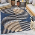 thumbnail image 1 of Well Woven Alder Blue Indoor/Outdoor Stripes Circles Geometric Area Rug (5'3" x 7'3"), 1 of 7