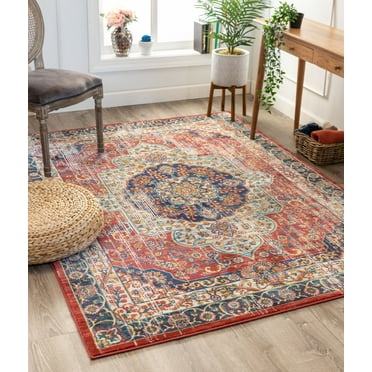 Well Woven Alice Red Traditional Medallion Area Rug 4x6 (3'11" x 5'3")