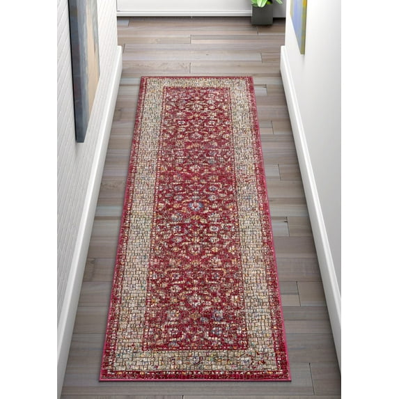 Well Woven Allure Fiona Vintage Persian Panel Multi 2'7" x 9'10" Runner Area Rug