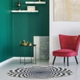 thumbnail image 1 of Well Woven Apollo 3D Portal Warp Hole 3D Carpet Botomless Optical Illusion Black Ivory Flat-Weave Easy to Clean 3'3" Round Area Rug, 1 of 7