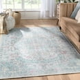 thumbnail image 1 of Well Woven Apollo Blythe Modern Vintage Blue 2'7" x 9'6" Runner Easy Clean Rug, 1 of 8